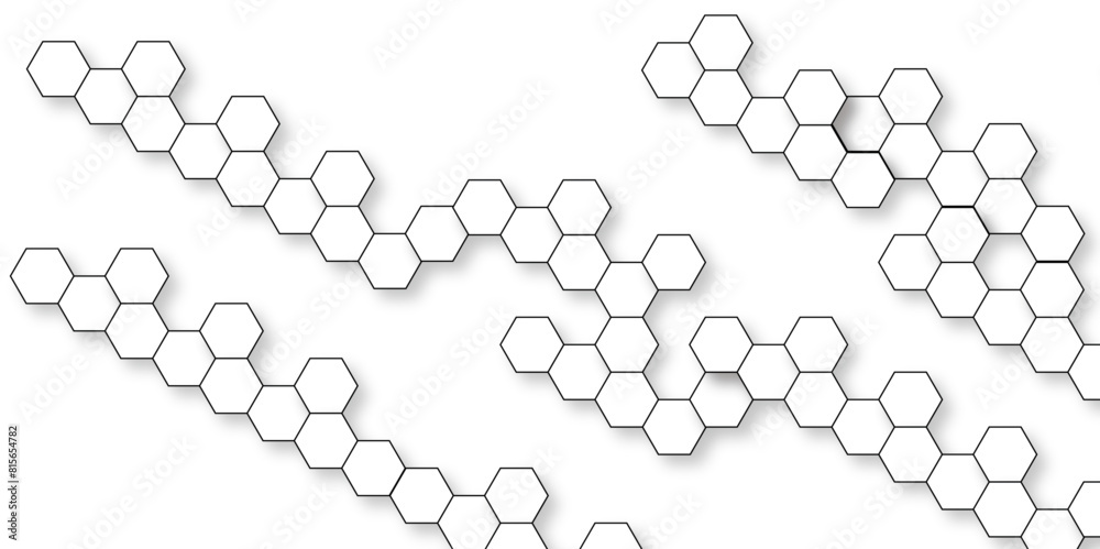 	
Seamless creative geometric Pattern of white hexagon white abstract hexagon wallpaper or background. 3D Futuristic abstract honeycomb mosaic white background. white hexagon geometric texture.