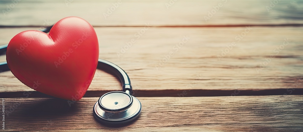 close up red heart and stetgoscope on old wood table with copy space background for text world health day medical and healthcare technology concept top view vintage tone close up red heart and stetgoscope on old wood table with copy space background for text world health day medical and healthcare technology concept top view vintage tone