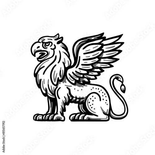 Griffin Doodle Art: Legendary Illustration of a Mythical Beast