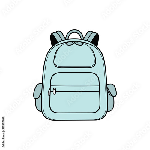 bag isolated on white, school bag vector illustration