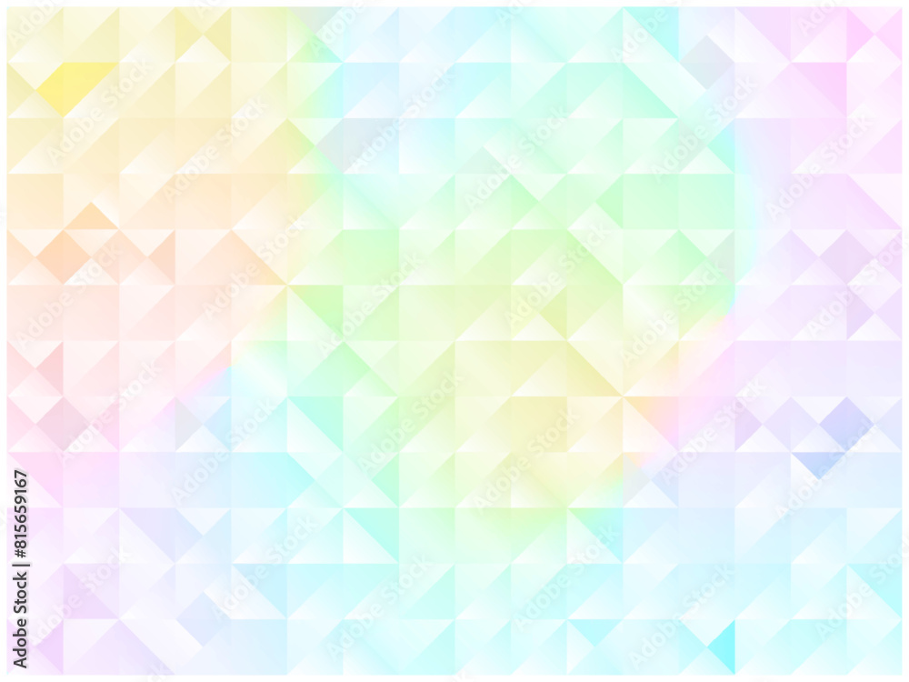 Obraz premium Geometric 3D Rainbow Mosaic Tile Background（幾何学模様の立体感のある明るい虹色のモザイクタイル背景）