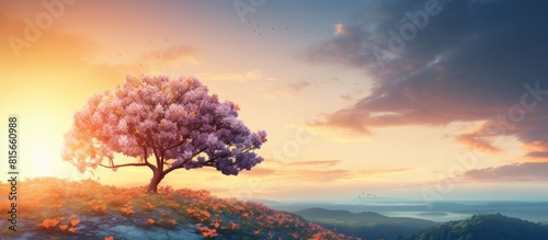 Nature background with a copy space image showcasing the beauty of a sunset