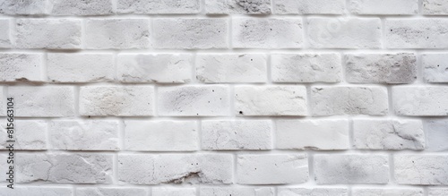 White brick background with bumpy and rough texture. copy space available