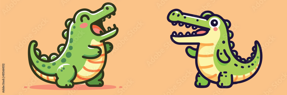Naklejka premium cute crocodile vector generate ai