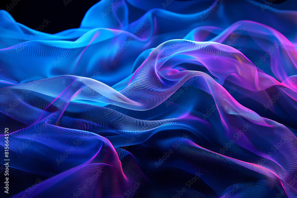 Obraz premium Digital technology wavy line abstract background.