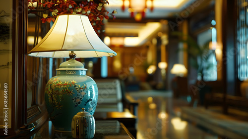 Part of Hotel lobby interior Oriental Style : Generative AI photo