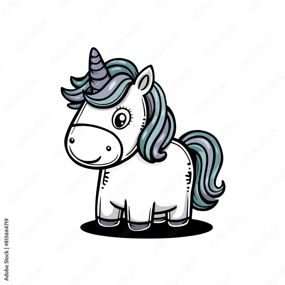 Fototapeta premium Unicorn Doodle Art: Magical Illustration of a Fabled Creature