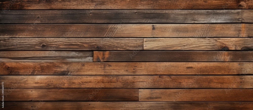 close up of brown planks of construction with old paint natural wood texture narrow boards horizontal wallpaper building material background for designer with copy space