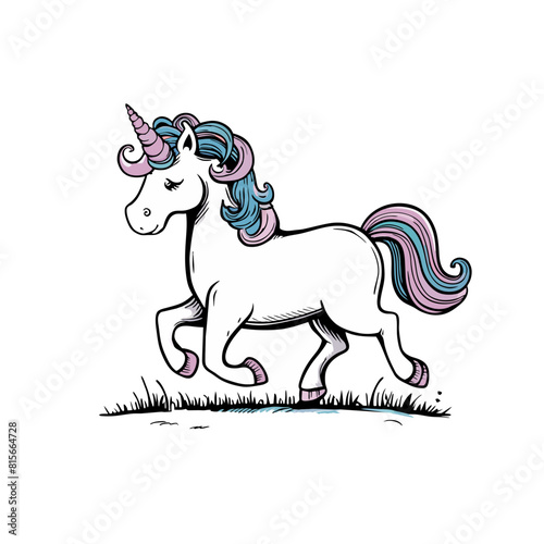 Unicorn Doodle Art  Magical Illustration of a Fabled Creature