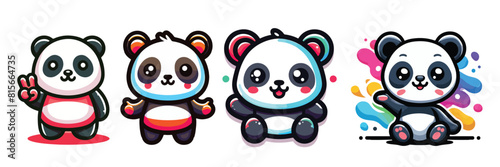 cute panda vector generate ai