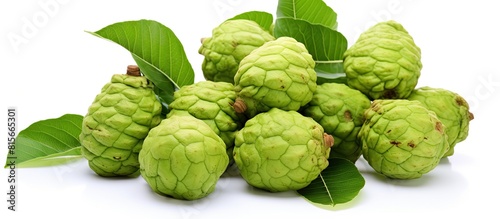Noni fruits on white isolated background. copy space available