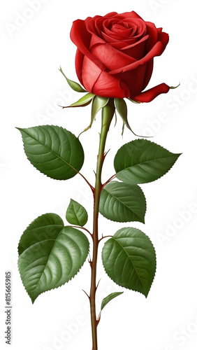 Red rose png transparent background, generative ai
