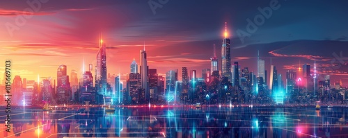 A futuristic metropolis teeming with life and energy  where towering skyscrapers and bustling streets pulse with the rhythm of a vibrant city  and the possibilities of tomorrow seem endless.