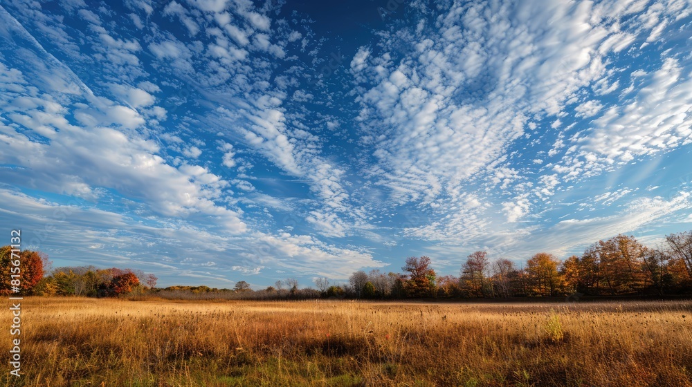 In the brisk morning of November the clear blue sky transforms into a canvas of fluffy white clouds accompanied by swift winds and brilliant sunlight In the brisk morning of November the clear blue sky transforms into a canvas of fluffy white clouds accompanied by swift winds and brilliant sunlight