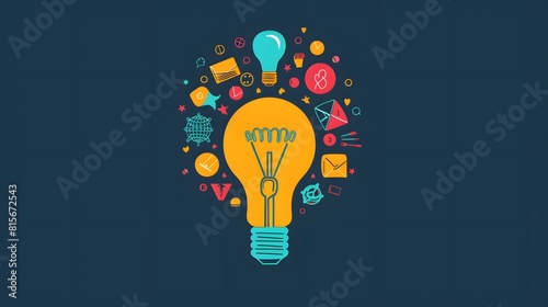 stylish conceptual digital light bulb idea design