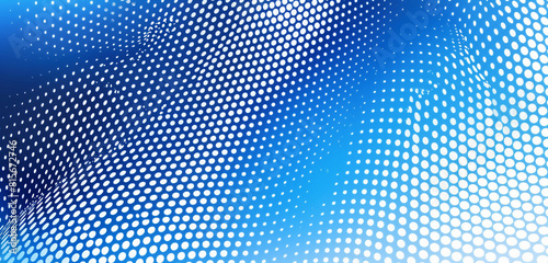 Cool abstract cerulean blue pairs with white halftone dots. photo