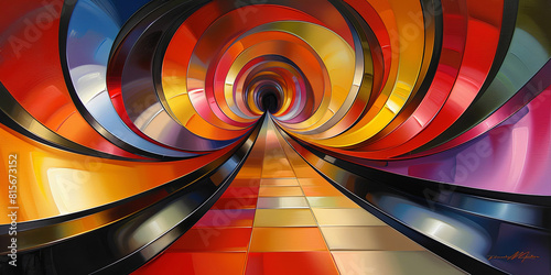 Wallpaper Mural A colorful spiral with a black center Torontodigital.ca