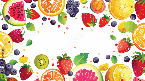 Fototapeta Naklejka Na Ścianę i Meble -  Summer Sale banners with fresh fruits and berries
