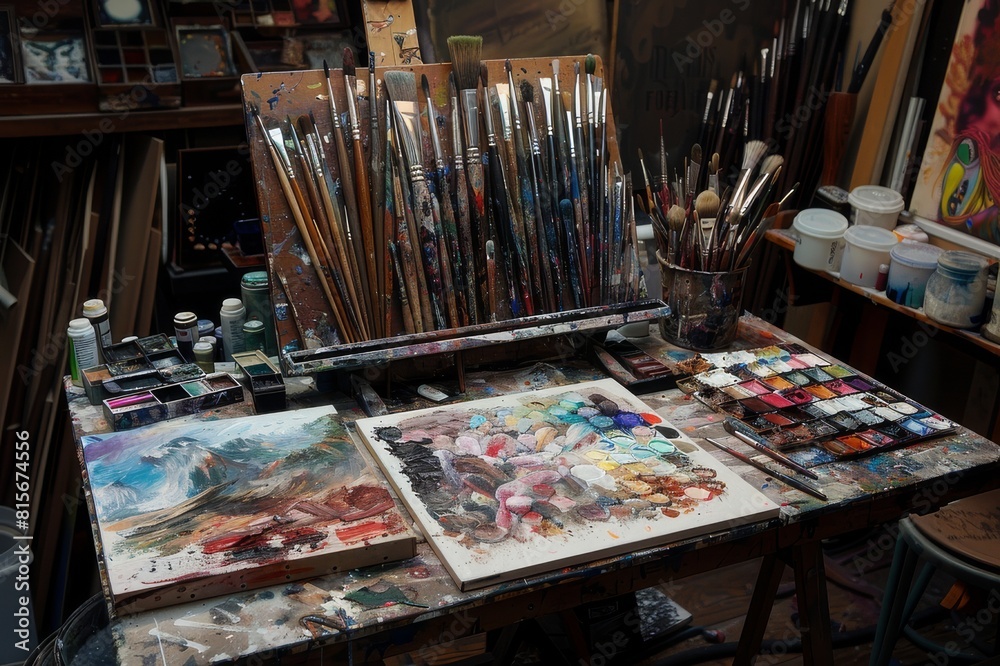 showcasing brushes palettes and works showcasing brushes palettes and works