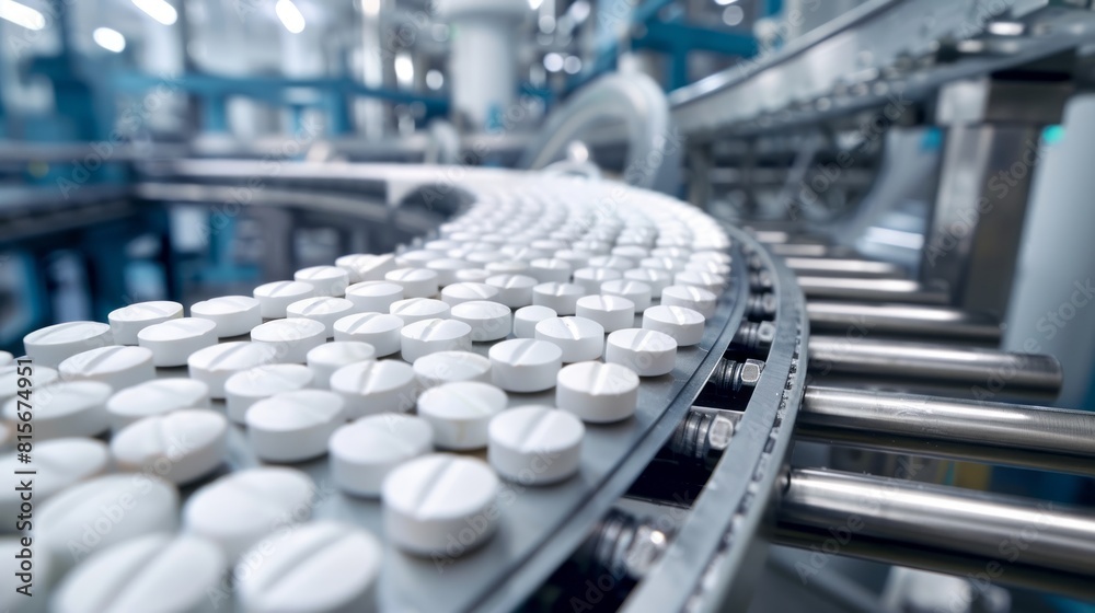 pharmaceutical pills production line, light backdrop pharmaceutical pills production line, light backdrop