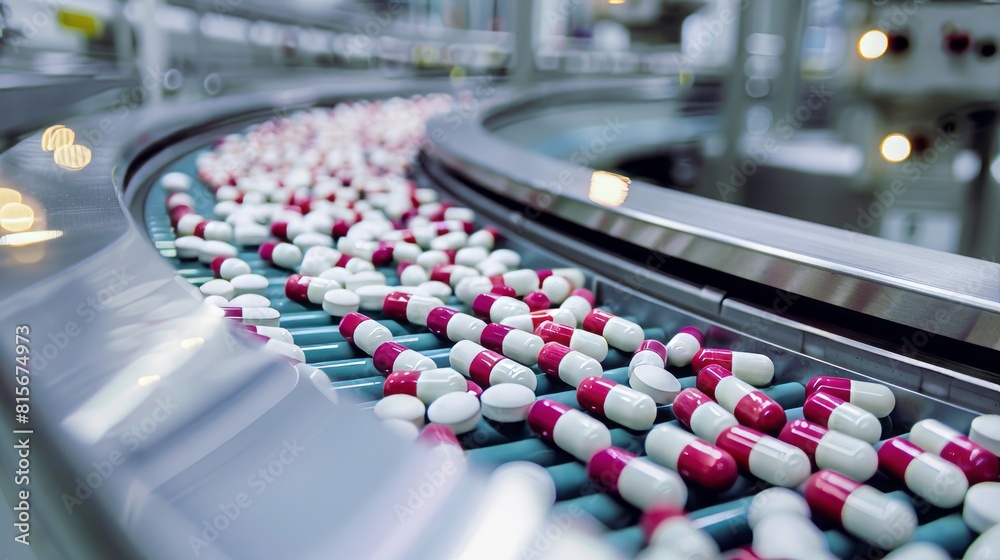 pharmaceutical pills production line, light backdrop pharmaceutical pills production line, light backdrop