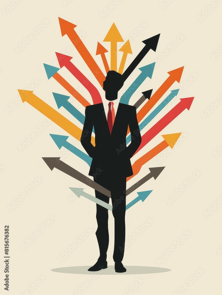 Abstract figure with arrows, depicting business advancement Abstract figure with arrows, depicting business advancement