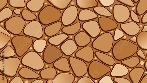 Seamless Light Brown Pebble Mosaic Floor Texture