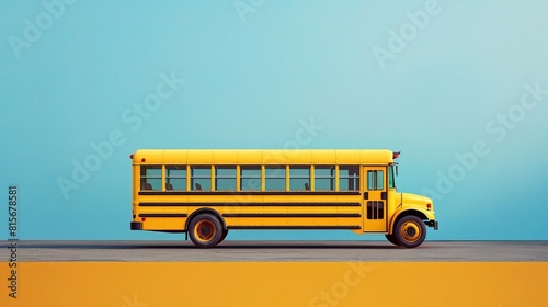 school bus, its vibrant colors a symbol of education