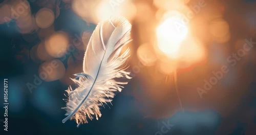 The simplicity of a feather drifting, capturing the essence of gentleness for awareness. World Suicide Prevention Day, September 10 photo