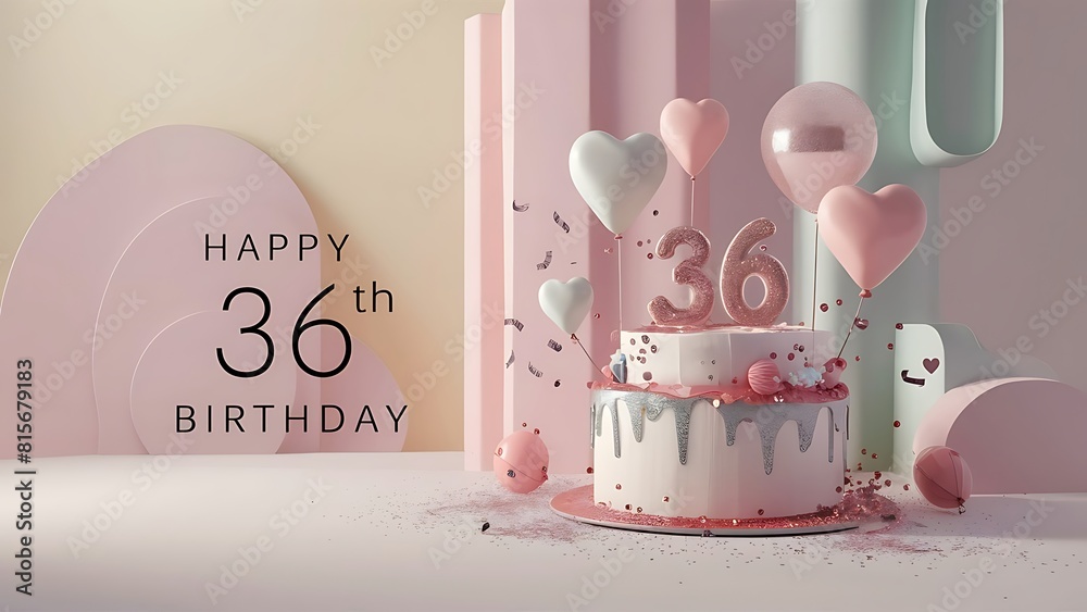 Small Number Balloons On A Stick Chaungfu 36th Birthday Decoration Kit: Gold 36th Birthday Banner, Balloons, Confetti, Ribbons & Glue Dots - 30 Pieces - Adults - Unisex - Birthday Occasion Numeros De Cumpleaños