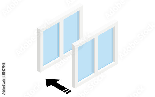 Double-paned windows Noise reduction and isometric illustration that can be done in rental properties