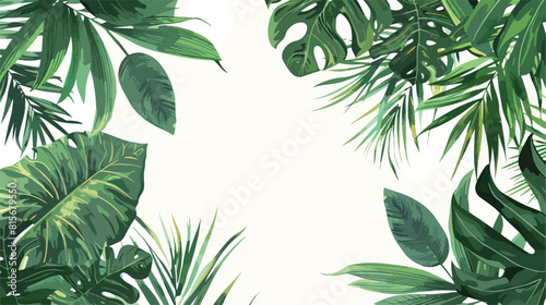 Tropical backdrop or backgroundd with frame or border
