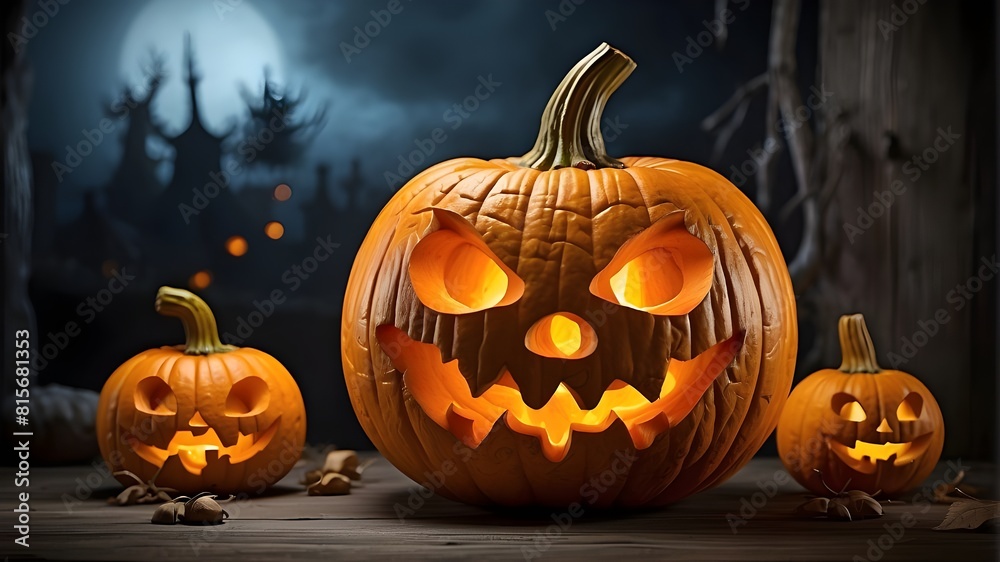 Pumpkin Carved for Halloween. Jack O' Lantern's grin. pumpkin-themed décor. Have a happy Halloween. Pumpkin Carved for Halloween. Jack O' Lantern's grin. pumpkin-themed décor. Have a happy Halloween.