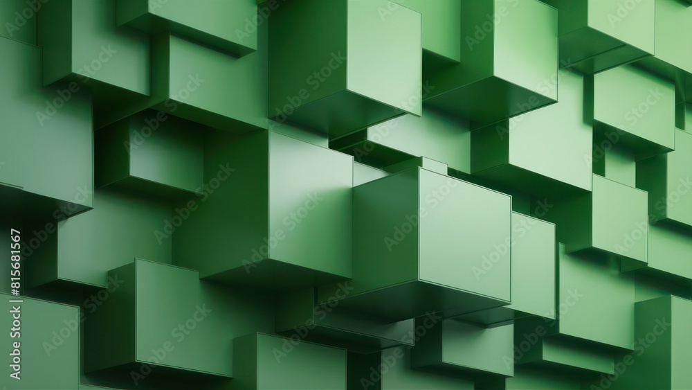 Geometric pattern of overlapping green rectangles creating a modern and sophisticated abstract background.. Geometric pattern of overlapping green rectangles creating a modern and sophisticated abstract background..