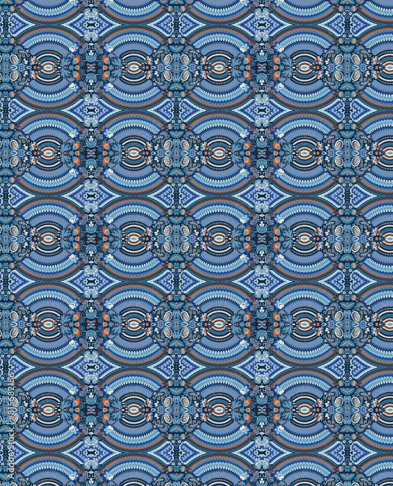 blue and black geometric pattern on fabric in an art nouveau style blue and black geometric pattern on fabric in an art nouveau style