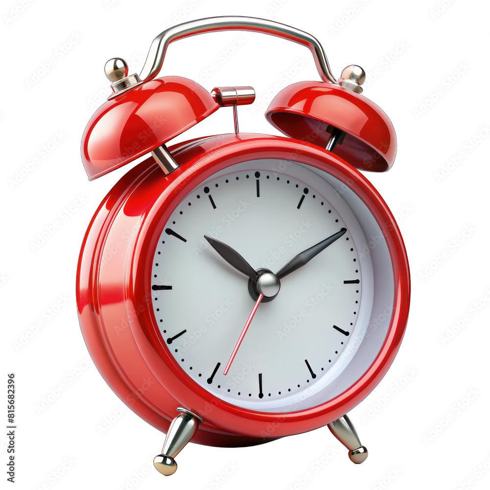 red alarm clock on white red alarm clock on white