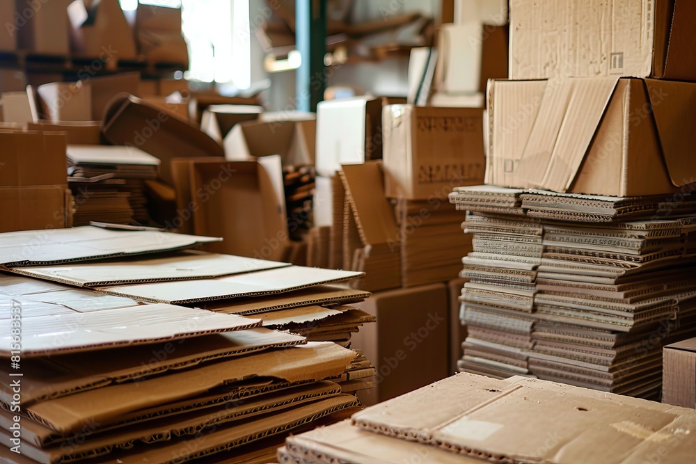 Obraz premium Efficient shipping: moving cardboard packaging