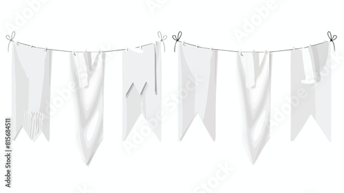 Vector set office different white pennant template hangin photo