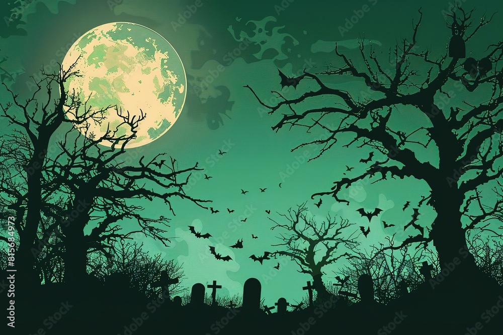 Halloween cemetery background.