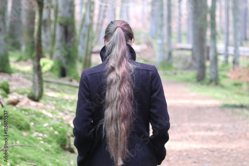 Young woman with long hair