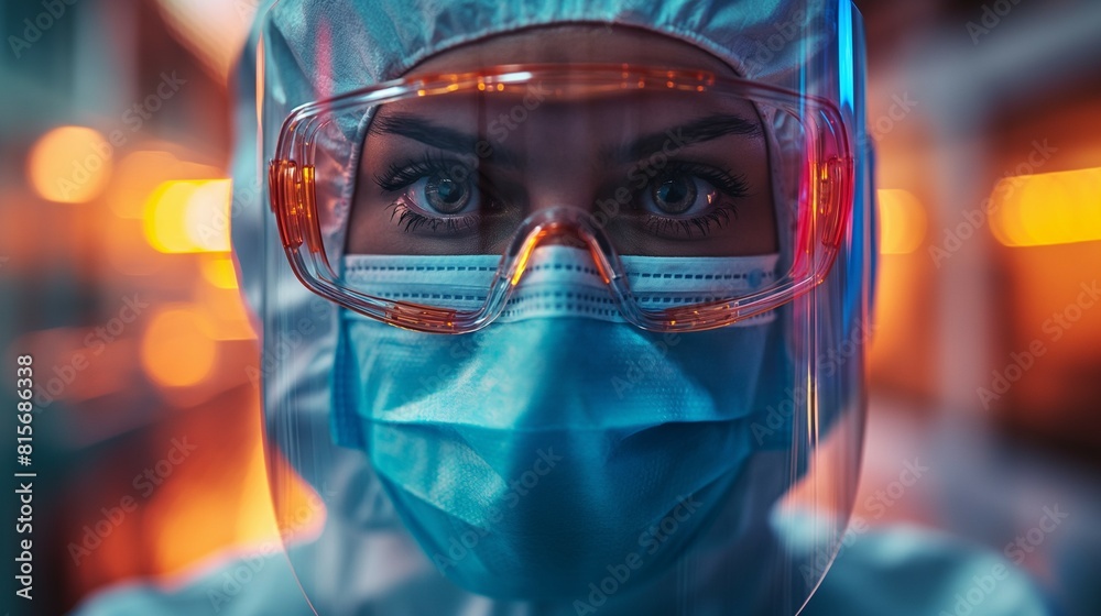 scientist in laboratory wearing protective equipment. scientist in laboratory wearing protective equipment.