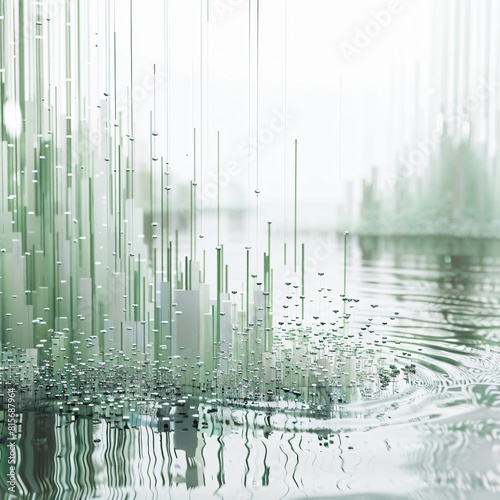 Green and white abstract data background  3d rendering