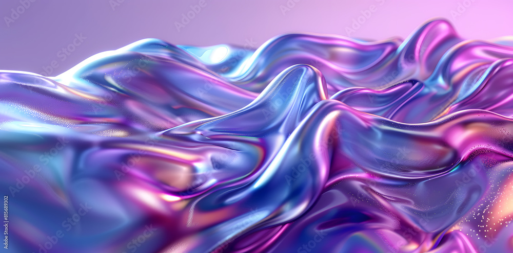 Purple wavy iridescent holographic abstract background