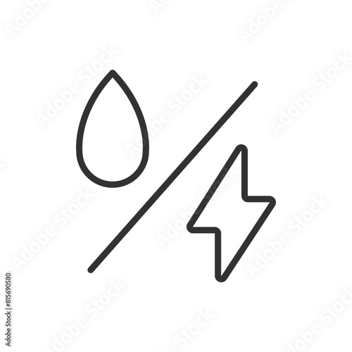Hydroelectricity, in line design. Hydroelectricity, Water, Energy, Power, Dam, Turbine, Renewable on white background vector. Hydroelectricity editable stroke icon.