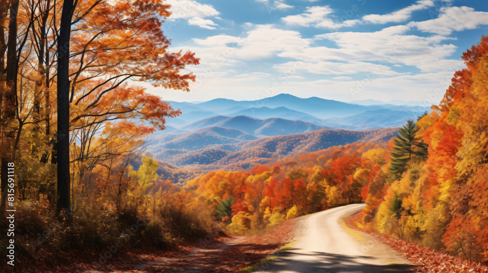 October autumn fall colors landscape trees  forest