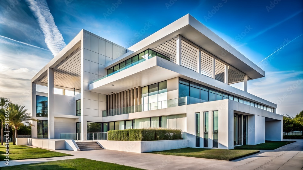 Modern White Building with Contemporary Architecture Modern White Building with Contemporary Architecture