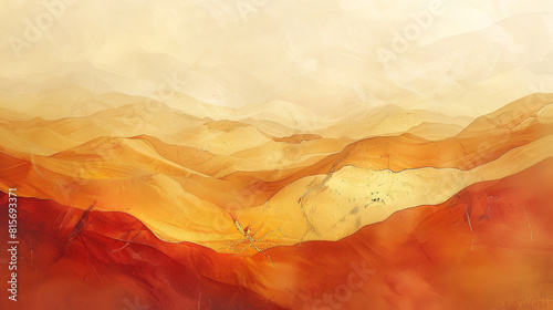  abstract composition inspired by the golden sands of the desert, with warm tones of beige, tan, and ochre creating a sense of vastness and solitude. 