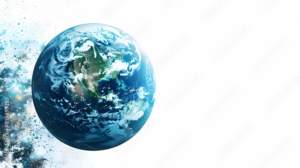 Obraz premium Blue planet earth isolated on white background with clipping path.generative ai