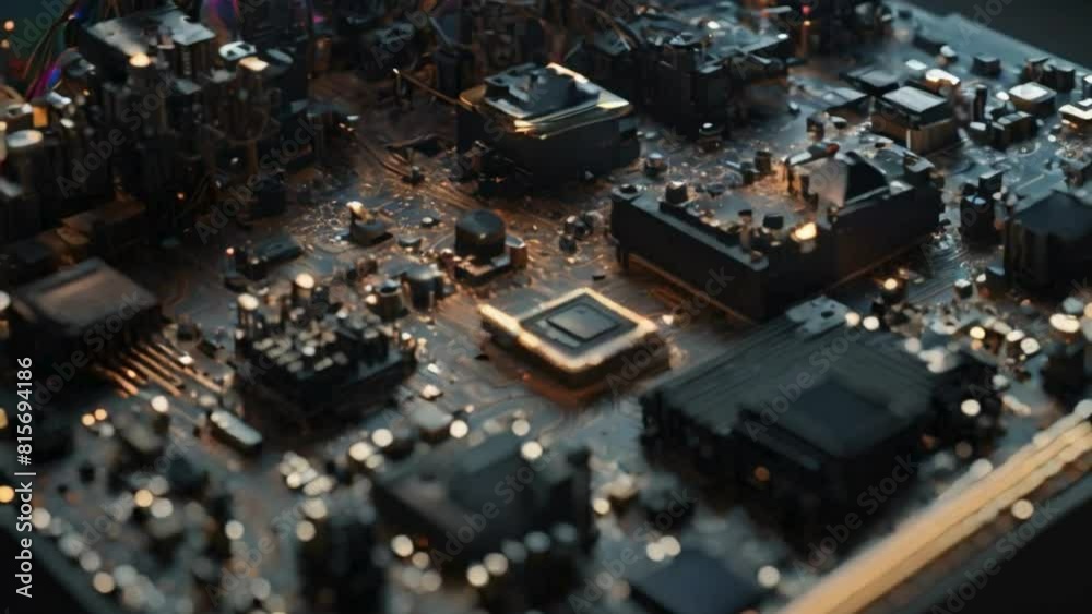 close up of computer circuit board