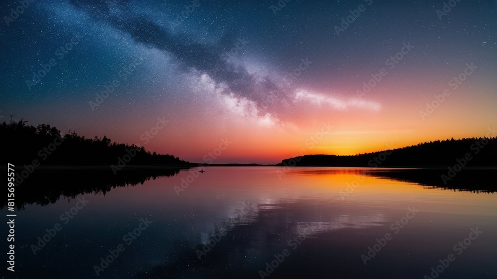 Fototapeta premium Stars reflected in the water of the archipelago during sunset